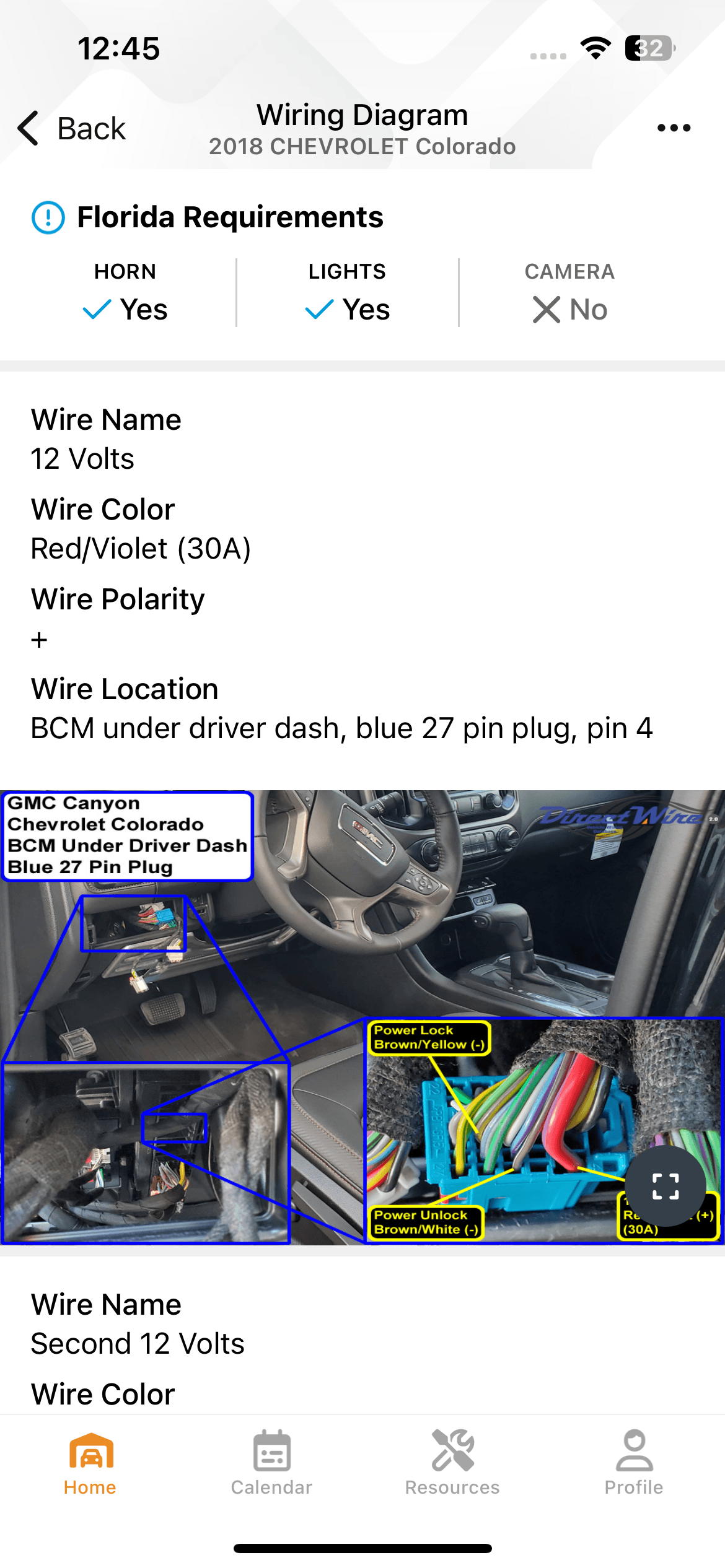 Wiring diagram resource displayed in the Intoxalock T.E.C.H service center app