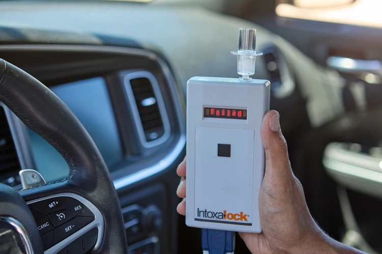 Intoxalock interlock device showing a failed breath test result